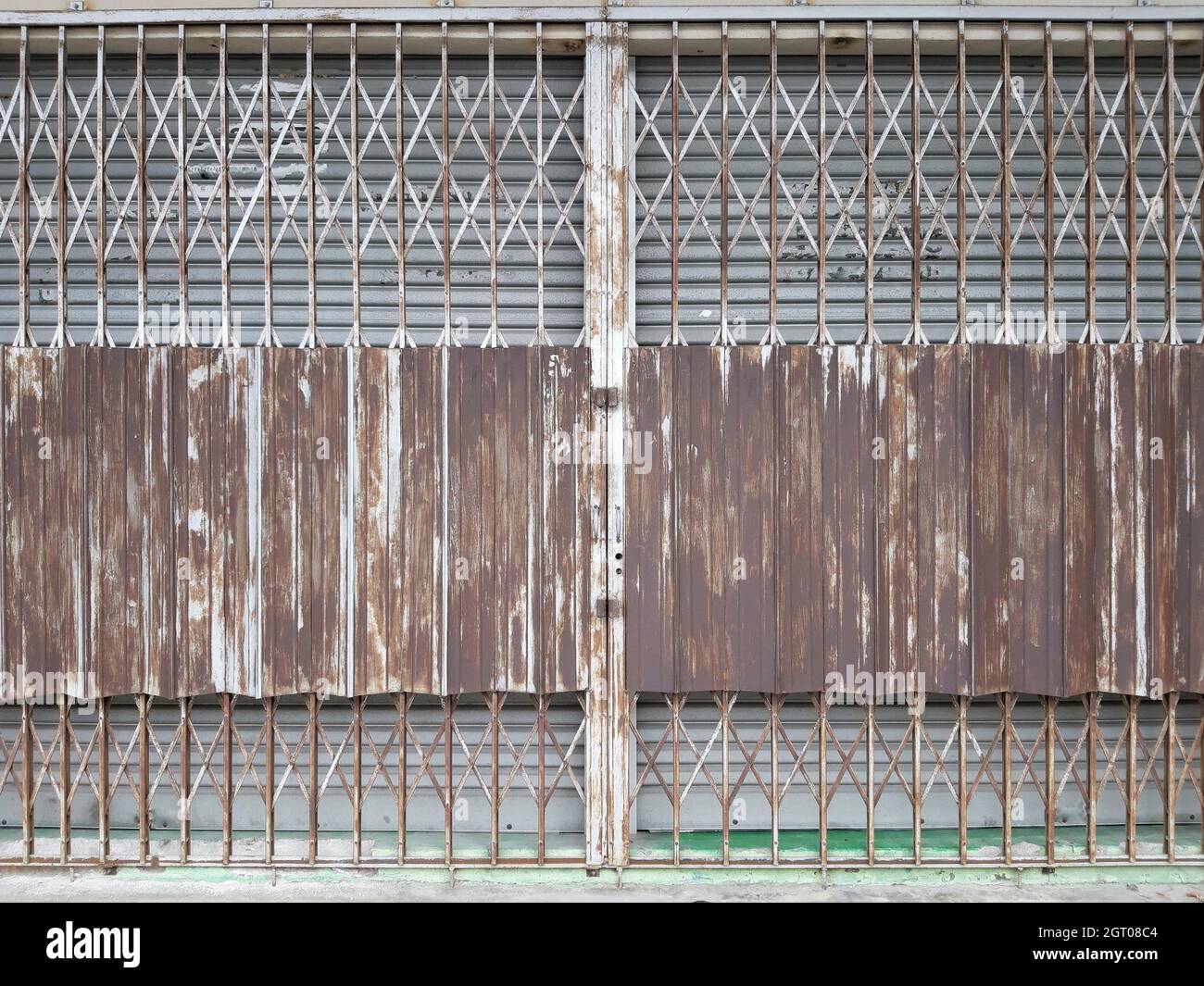 Roller Shutter And Gate Closed Stock Photo