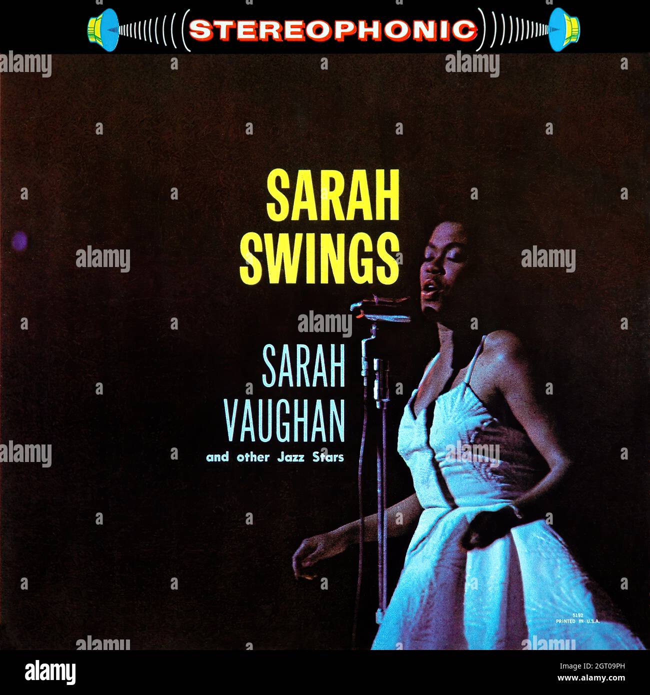 Sarah Vaughan -  Sarah Swings  1950s  - Vintage Vinyl 33 rpm record Stock Photo