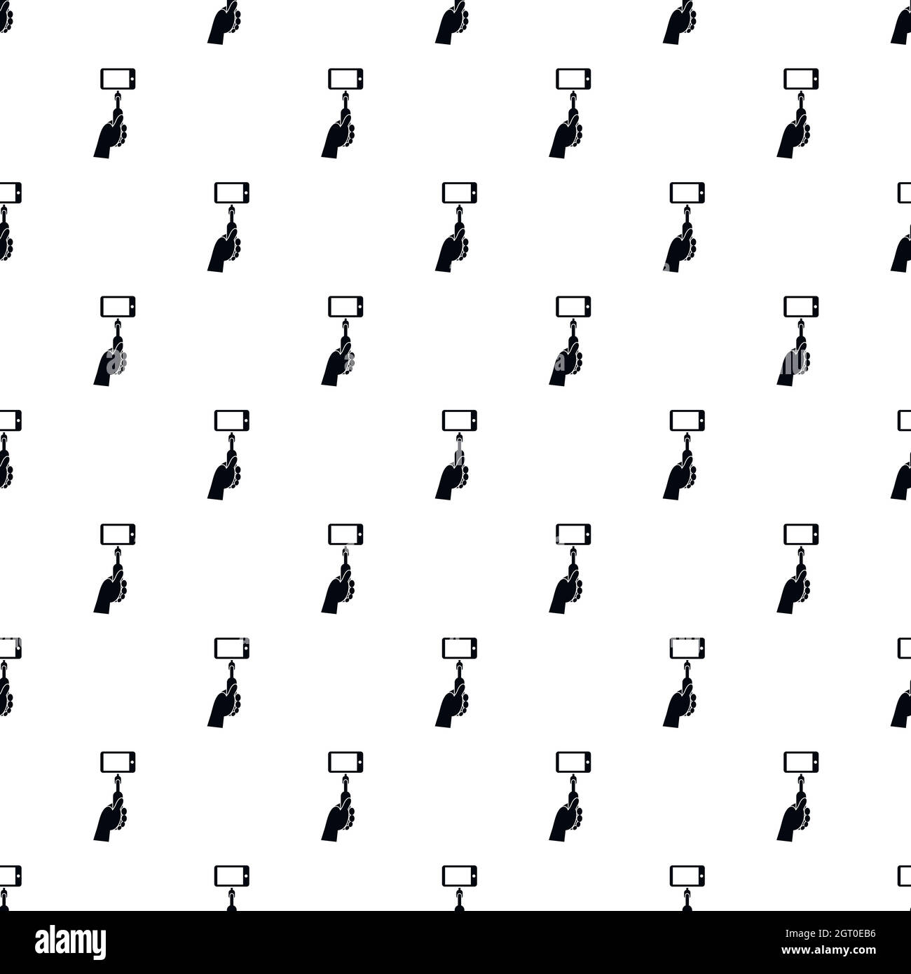 Hand holding selfie monopod stick pattern Stock Vector