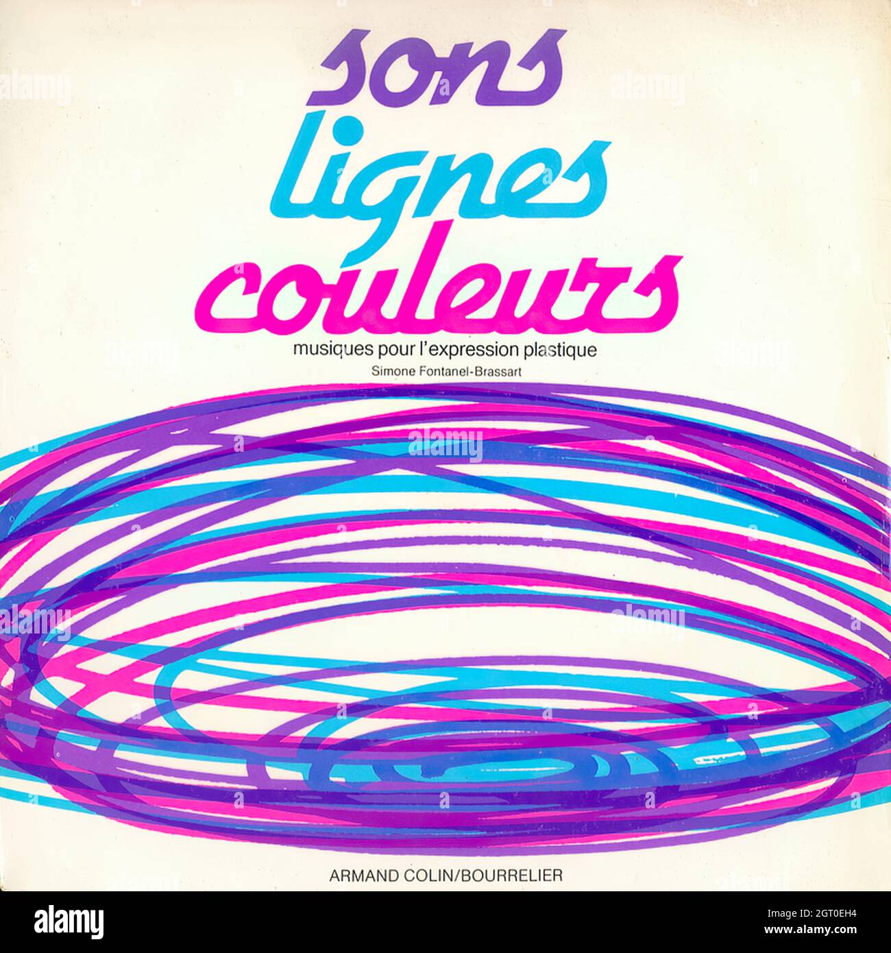 Sons lignes couleurs, musiques pour l'expression plastique - Vintage Vinyl Record Cover Stock Photo