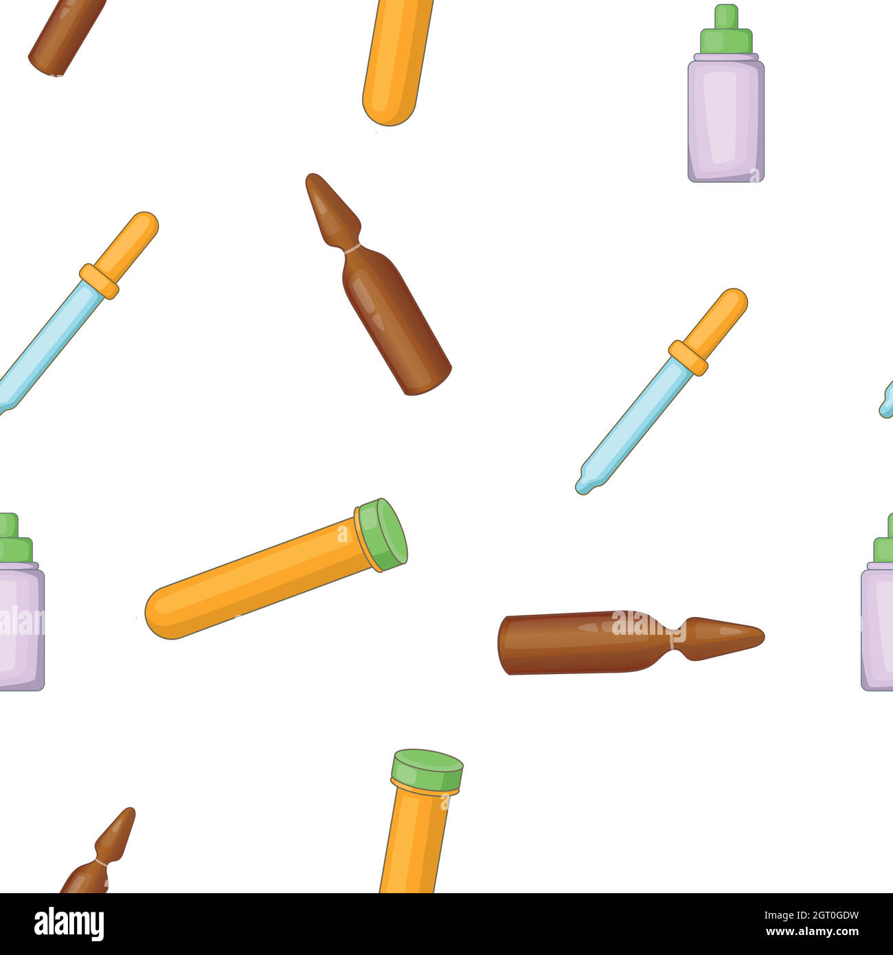 Types of tablets pattern, cartoon style Stock Vector