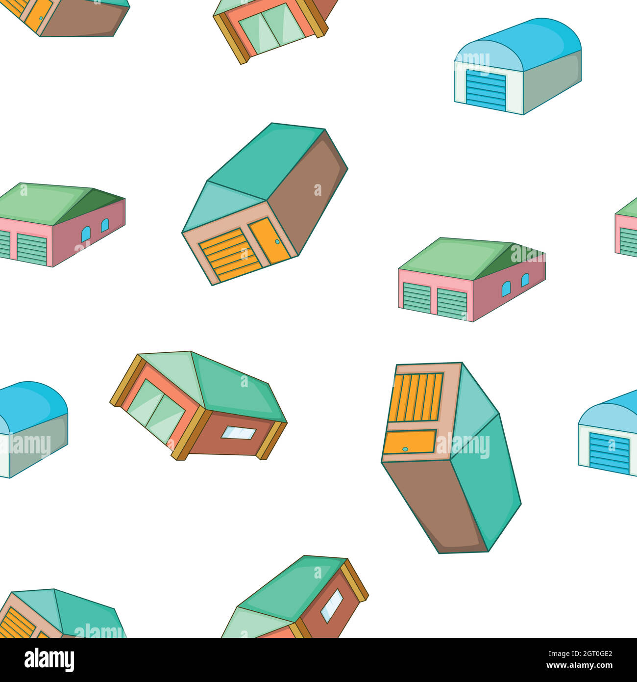 Garage pattern, cartoon style Stock Vector