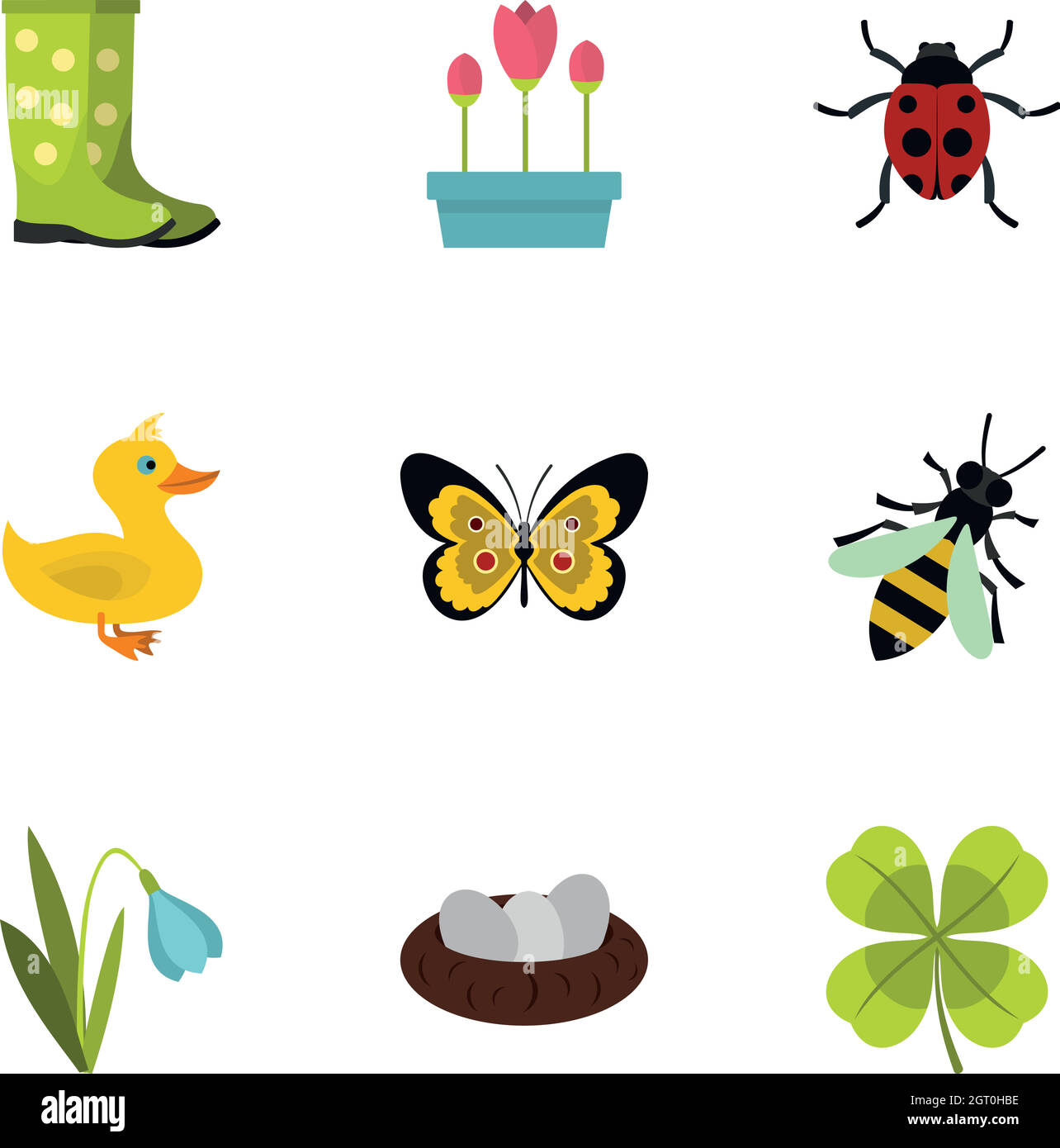 Kaleyard icons set, flat style Stock Vector Image & Art - Alamy