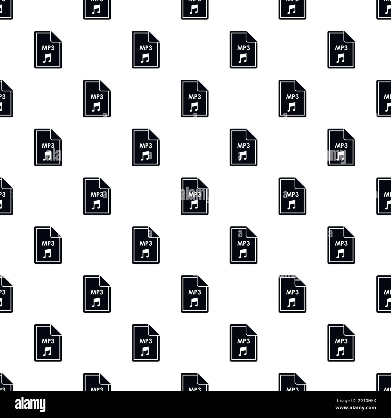 MP3 audio file extension pattern, simple style Stock Vector