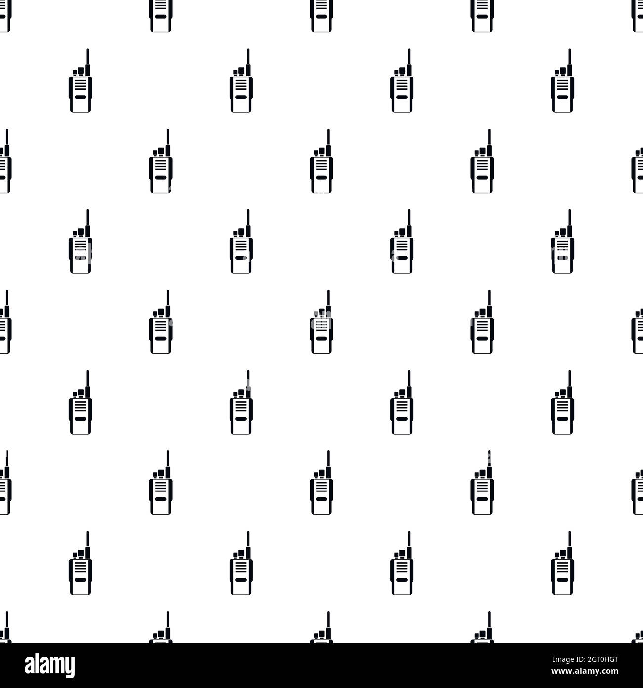 Portable radio transceiver pattern, simple style Stock Vector