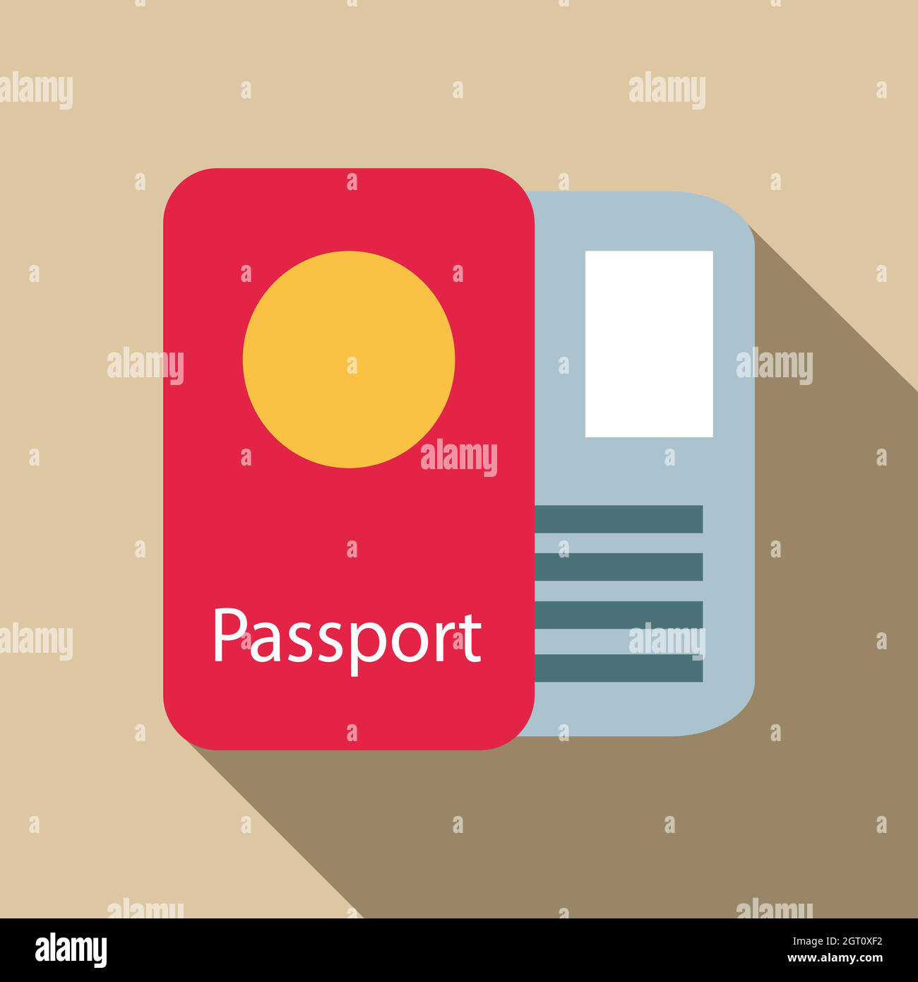 Passport icon, flat style Stock Vector