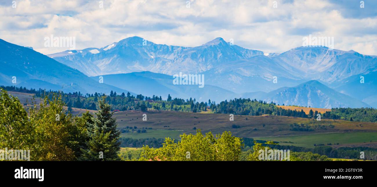 landscape view of the Beartooth Mountains, Montana Stock Photo