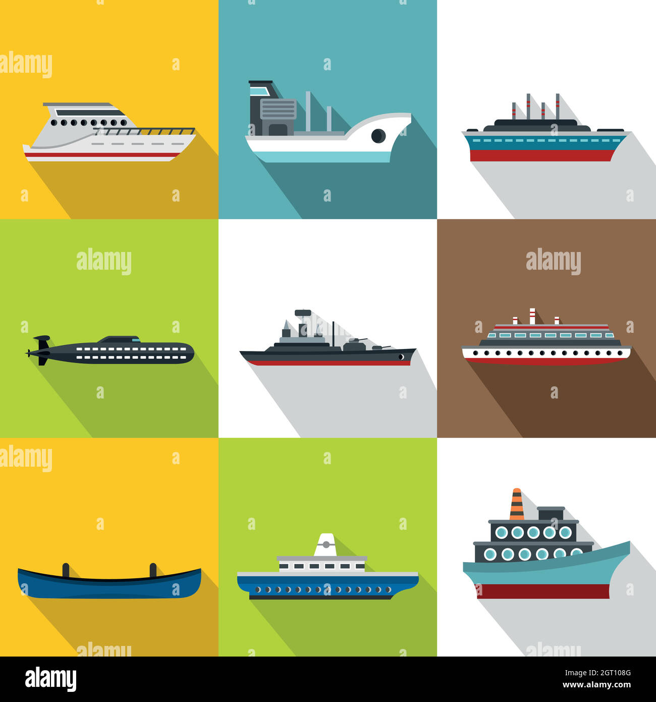 Yacht icons set, flat style Stock Vector Image & Art - Alamy