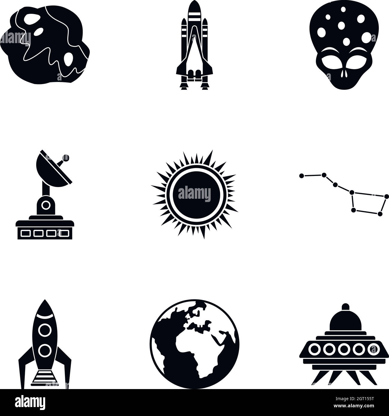 Universe icons set, simple style Stock Vector