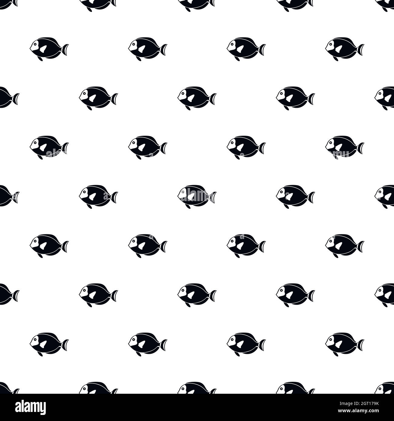 Surgeon fish pattern, simple style Stock Vector