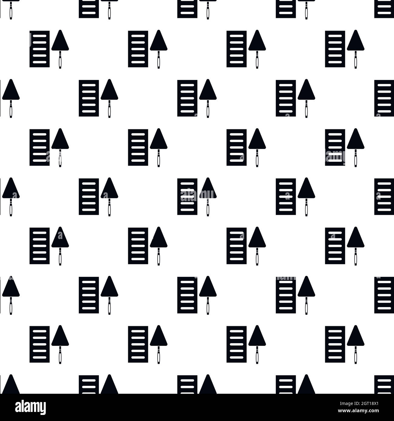 Brick and trowel pattern, simple style Stock Vector