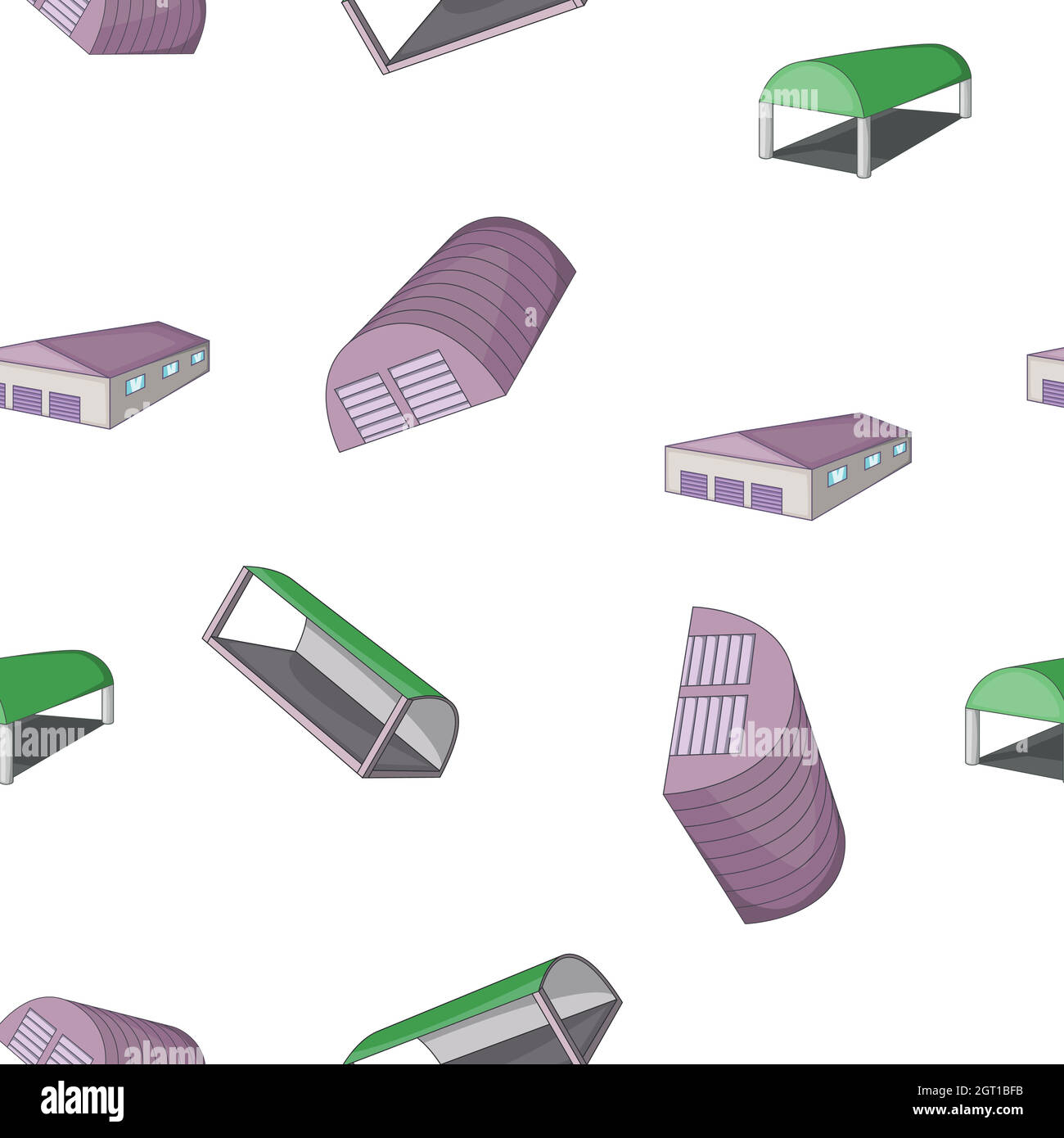 Warehouse pattern, cartoon style Stock Vector