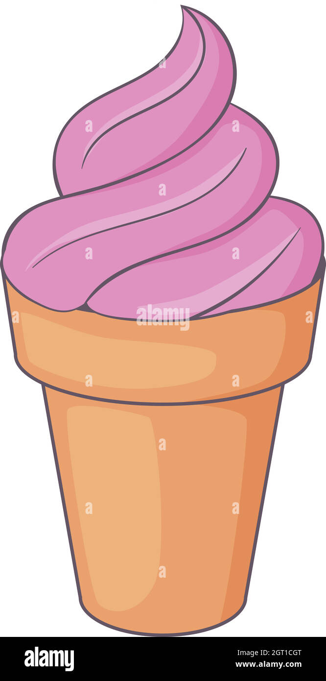 ice cream in waffle cup icon, cartoon style Stock Vector Image & Art ...