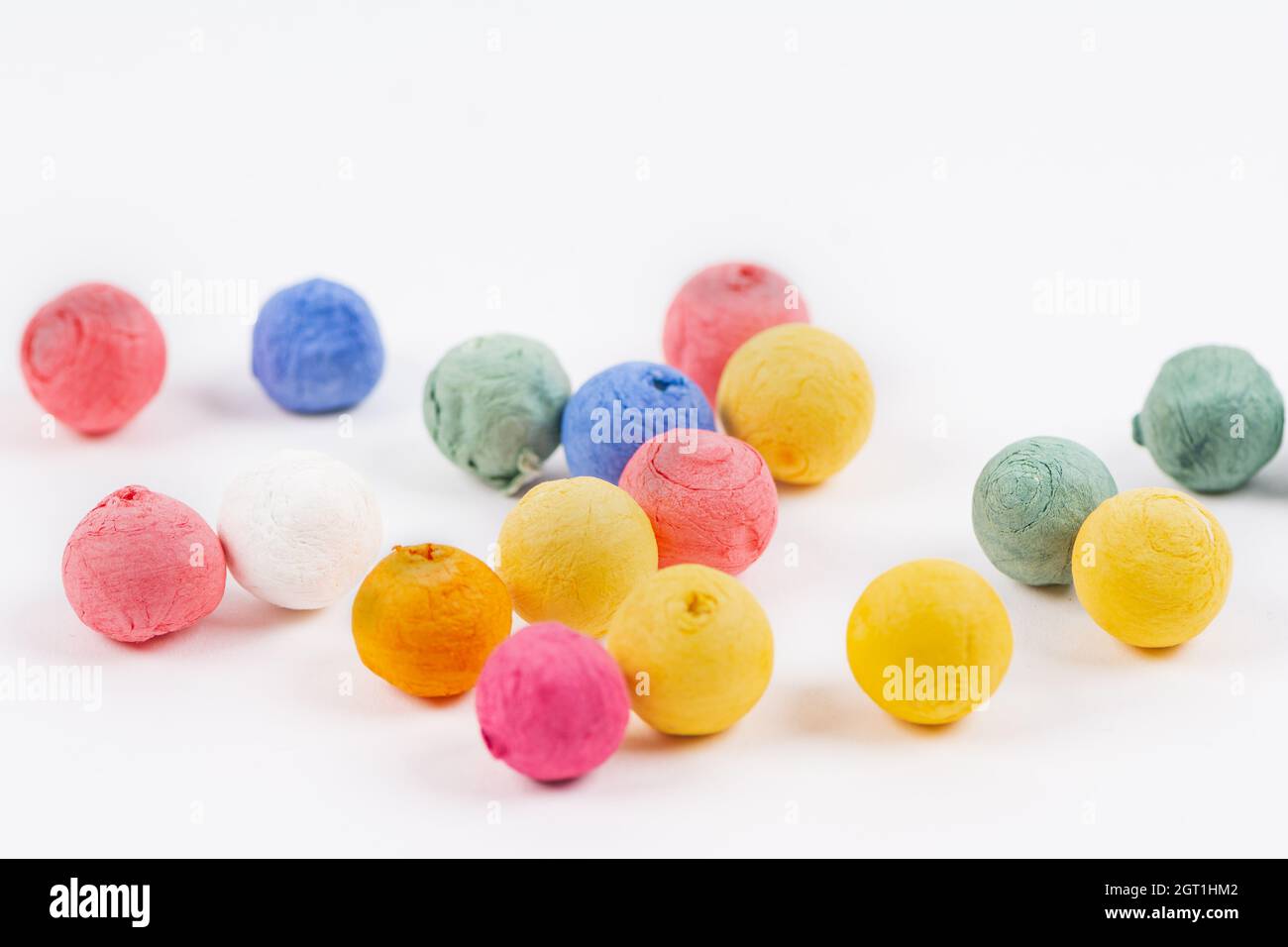 Colored Styrofoam balls Decorative Polystyrene Stock Photo