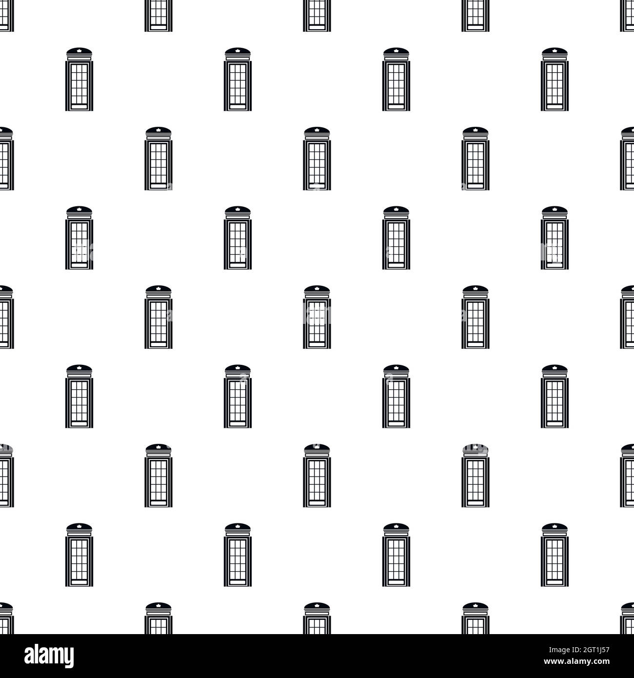 British phone booth pattern, simple style Stock Vector