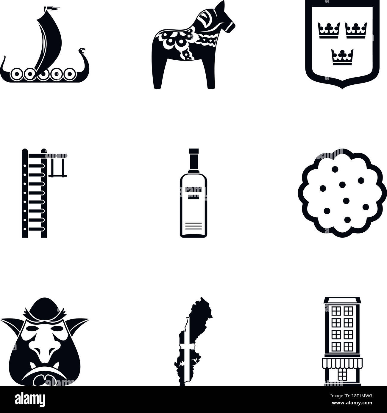 Country Sweden icons set, simple style Stock Vector Image & Art - Alamy