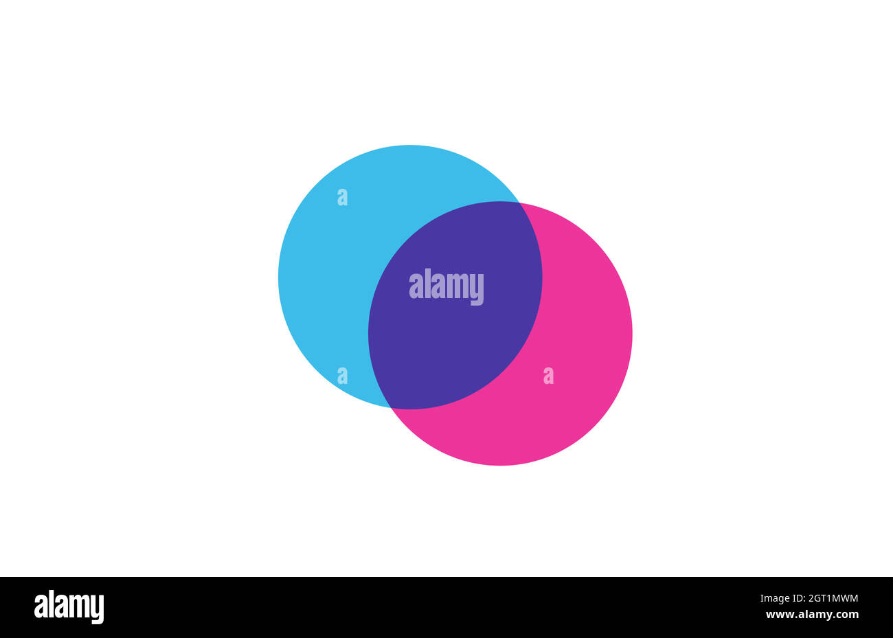 intersected O letter logo icon for company. Blue and pink alphabet ...
