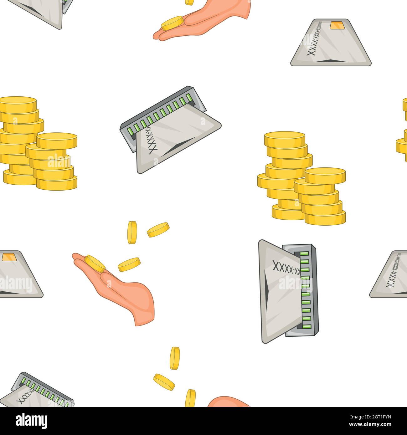 Finance pattern, cartoon style Stock Vector