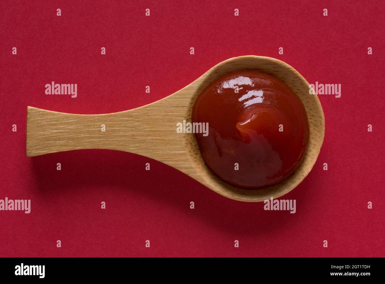 Tomato Ketchup On A Spoon Stock Photo