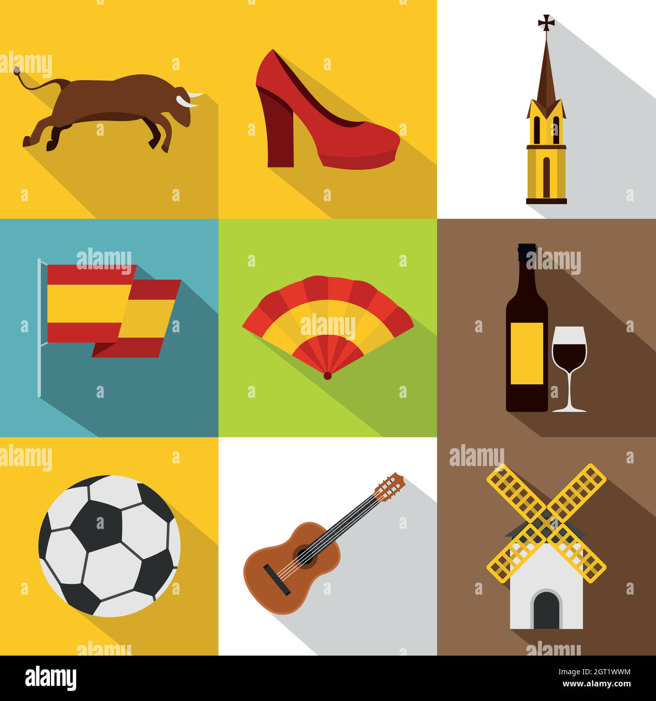 Tourism in Spain icons set, flat style Stock Vector Image & Art - Alamy