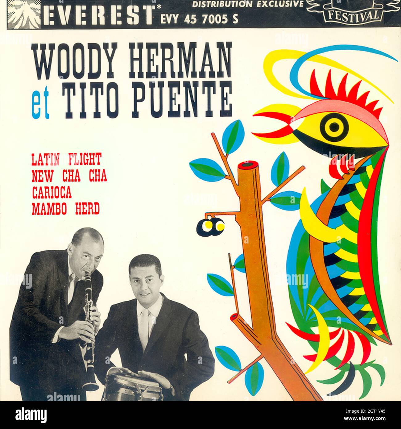 Woody Herman et Tito Puente - Self titled EP - Vintage Vinyl Record Cover Stock Photo