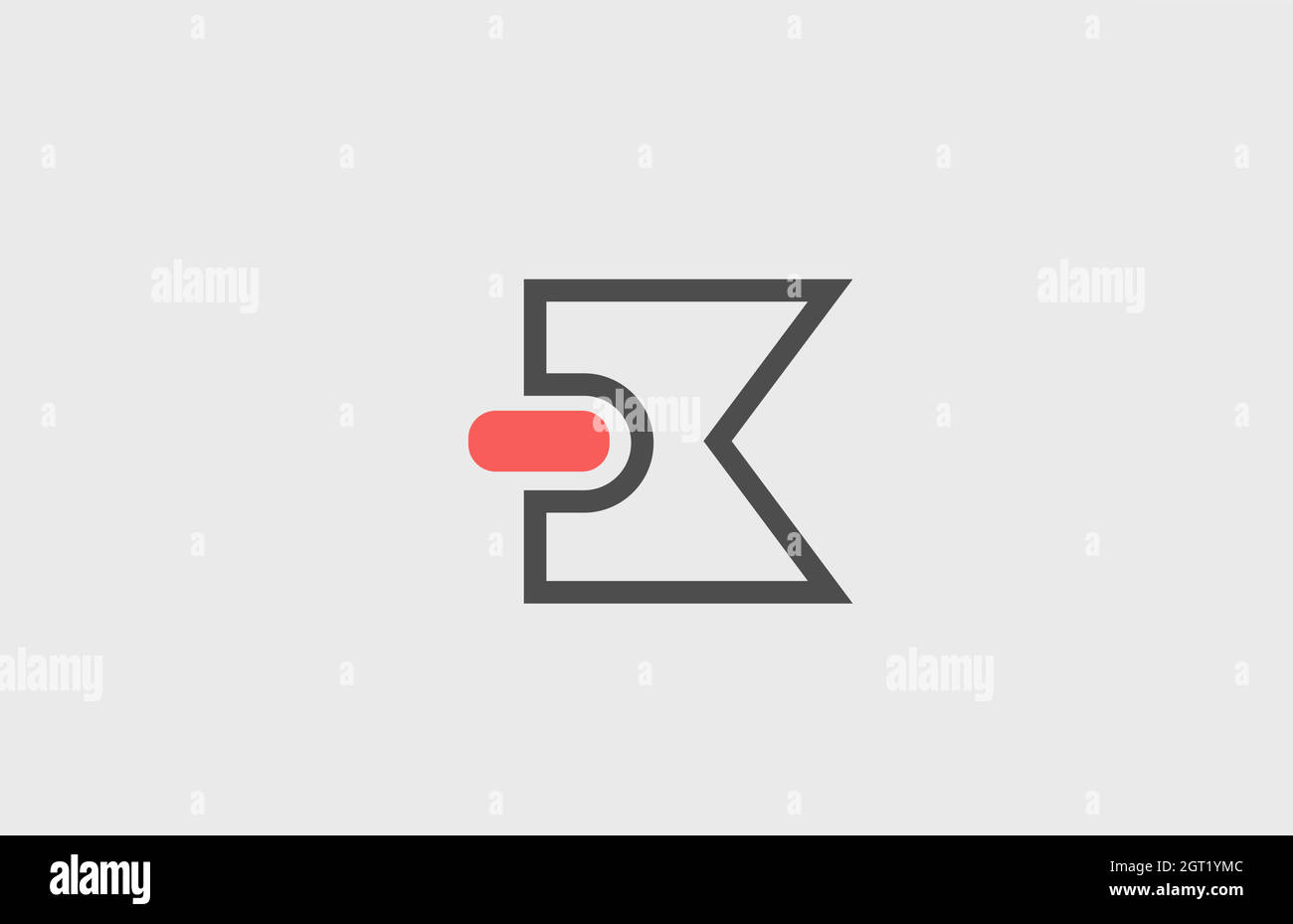 grey pink K alphabet letter logo icon. Geometric design for company ...