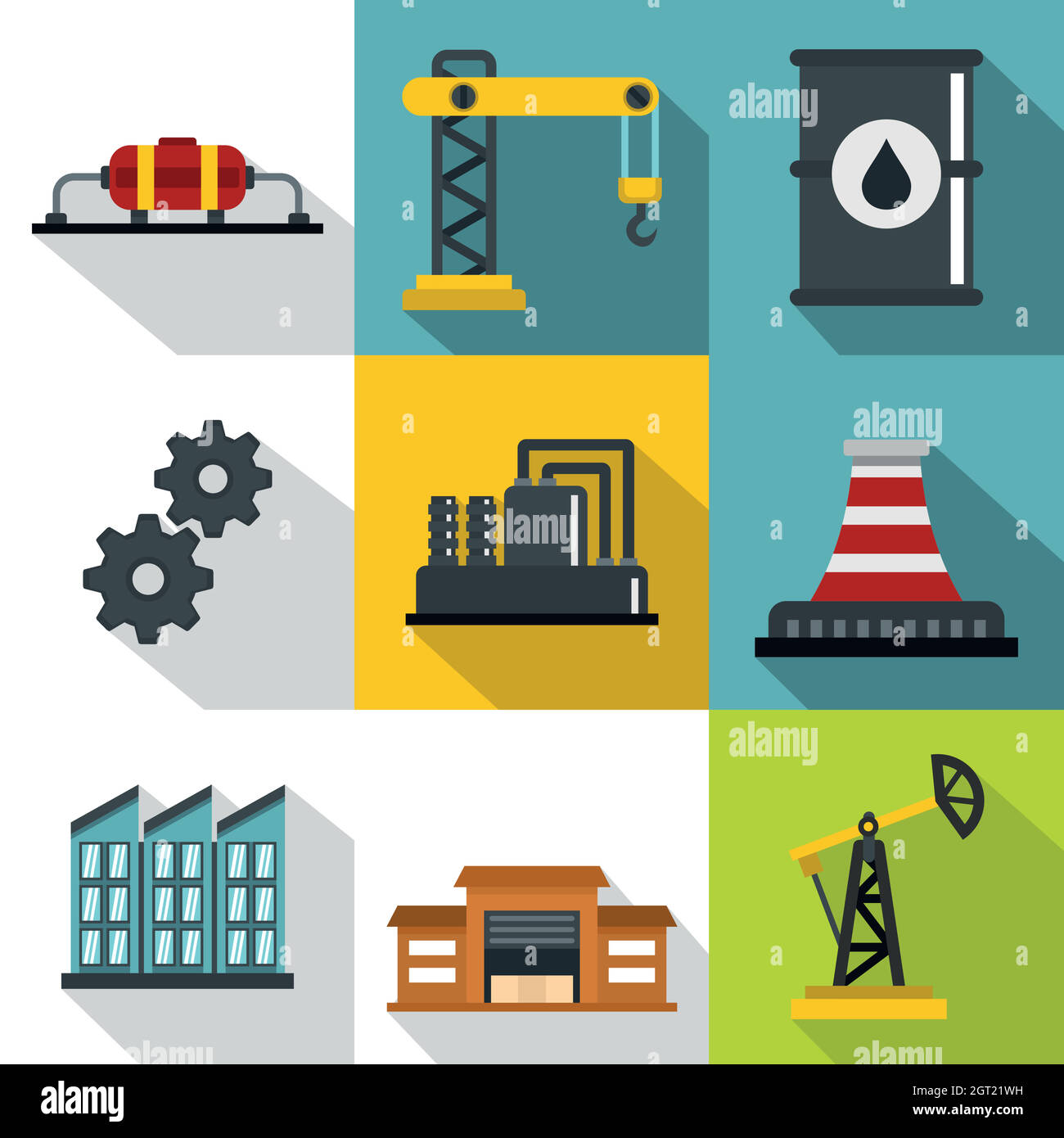 Gasoline icons set, flat style Stock Vector Image & Art - Alamy