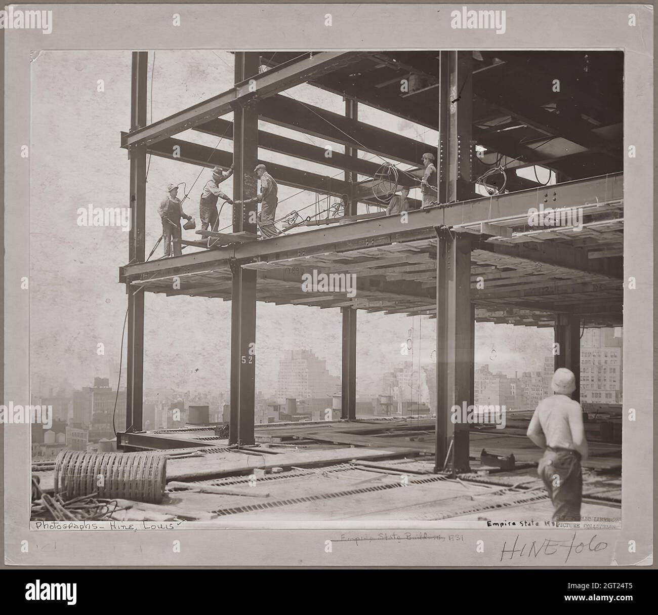 Statue Hoisting EMPIRE STATE BUILDING NY,NY 1930 - 1931. General and detailed views of ...