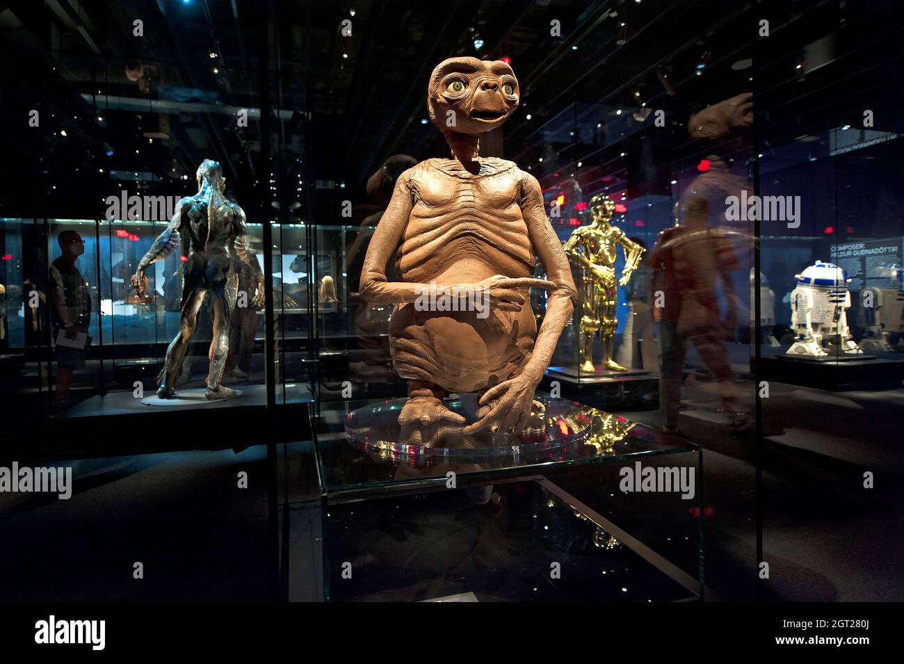 E.T. and other science fiction movie exhibits at  at the Academy Museum of Motion Pictures in Los Angeles, California Stock Photo