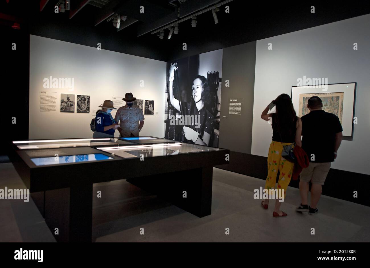 Exhibit about film editing at  the Academy Museum of Motion Pictures in Los Angeles, California Stock Photo