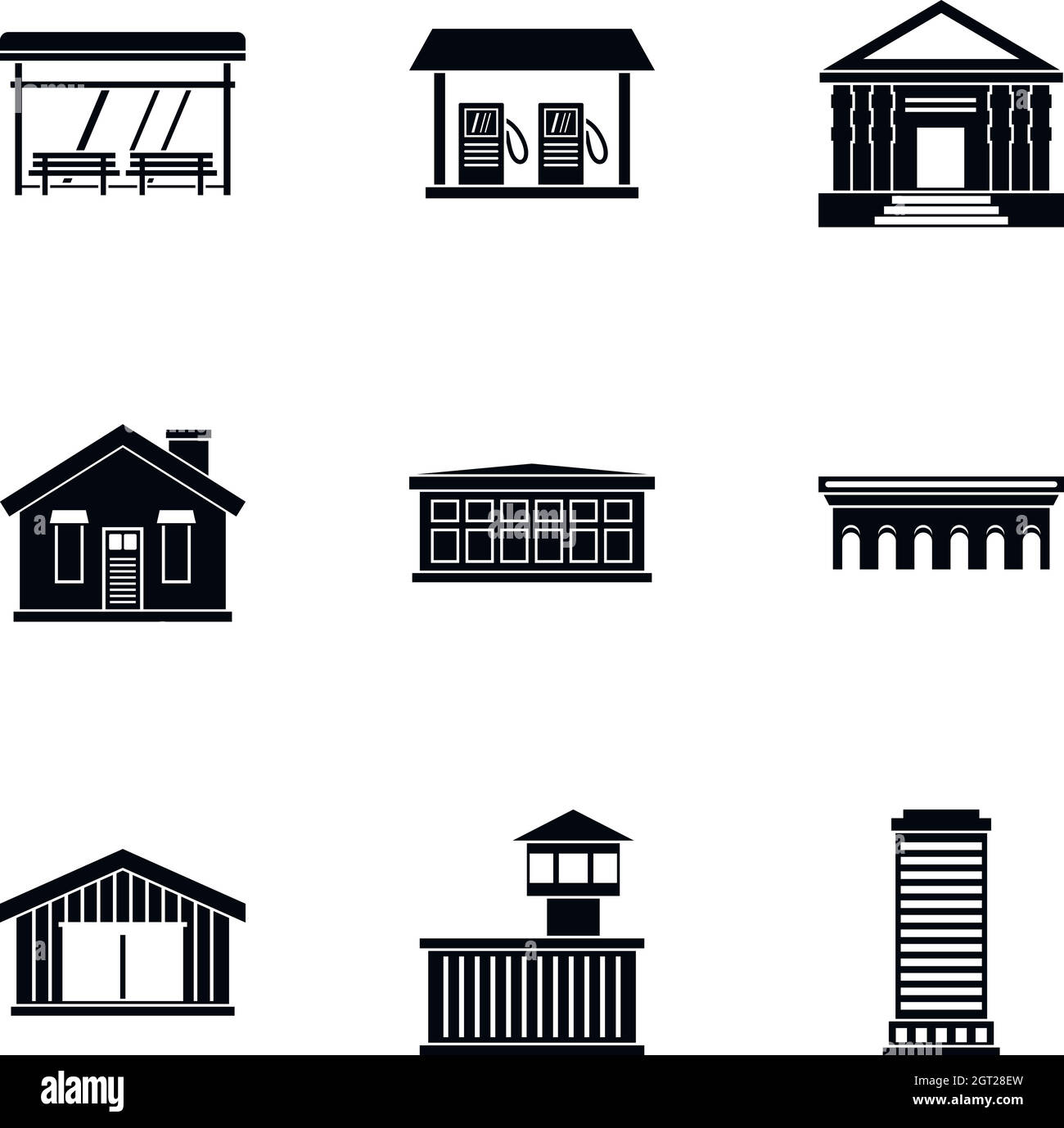Construction of city icons set, simple style Stock Vector Image & Art ...