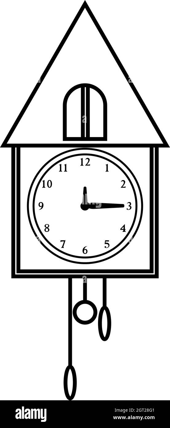 Old wall clock icon, outline style Stock Vector Image & Art Alamy