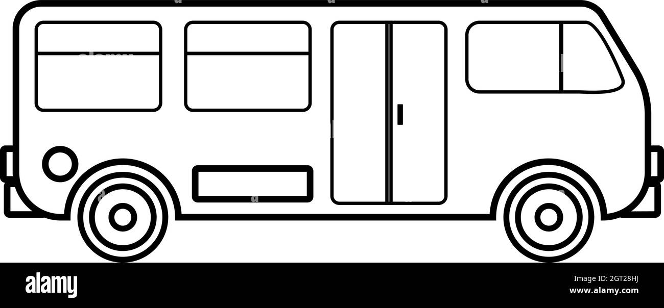 City bus outline vector Black and White Stock Photos & Images - Alamy