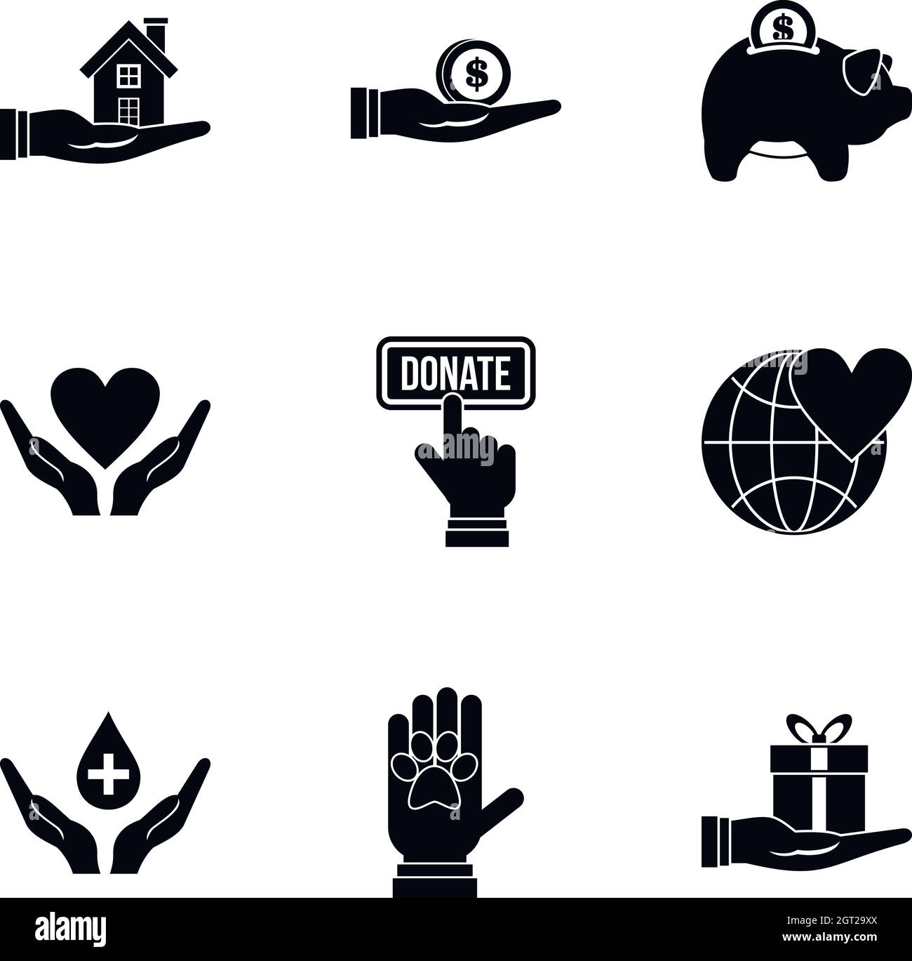 Sponsorship icons set, simple style Stock Vector