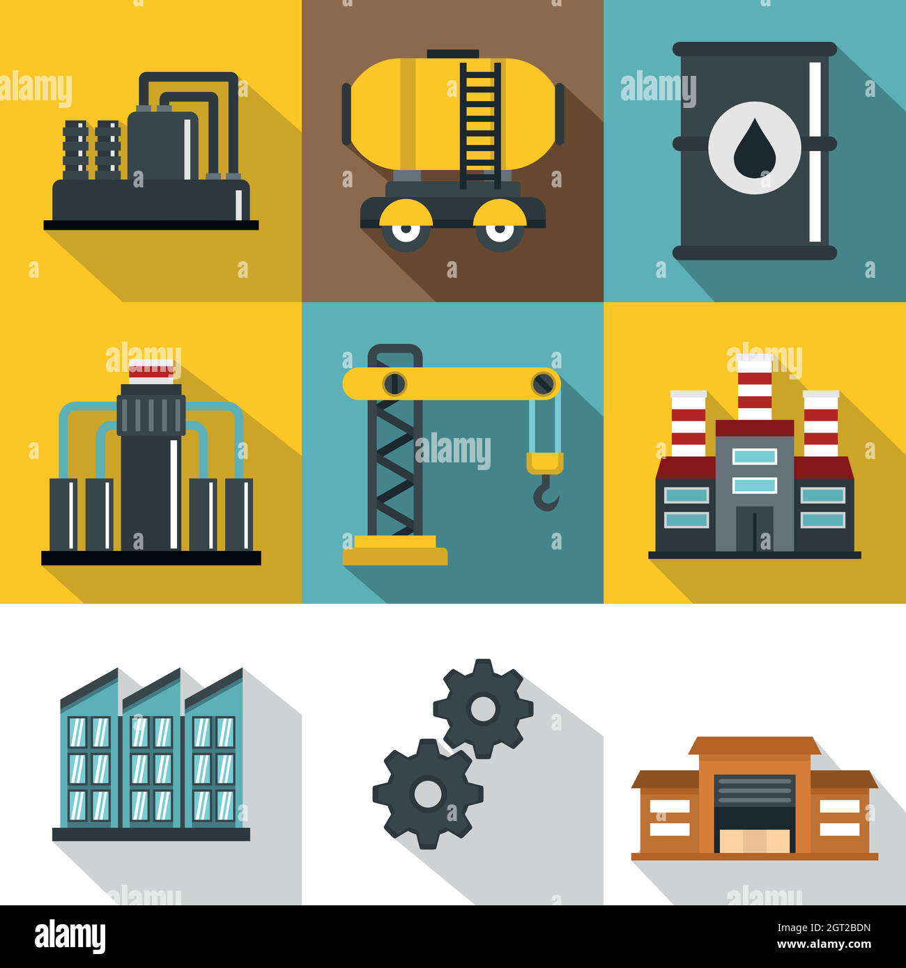 Oil icons set, flat style Stock Vector Image & Art - Alamy