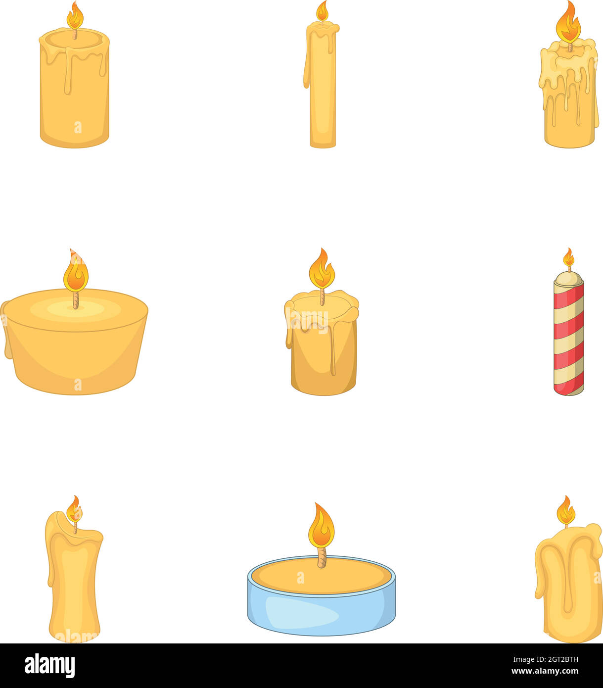 Candles icons set, cartoon style Stock Vector Image & Art Alamy