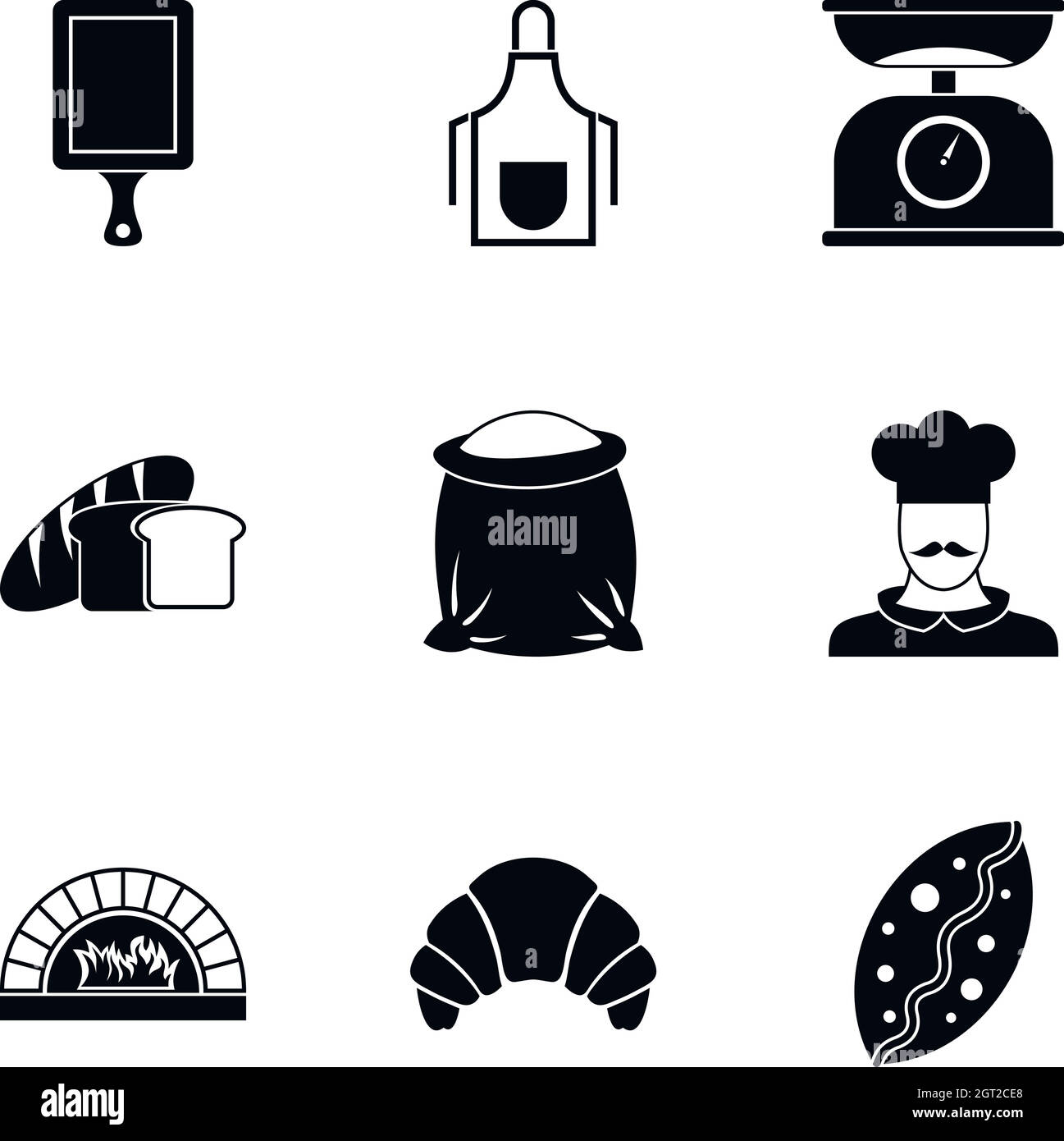 Bakery icons set, simple style Stock Vector Image & Art Alamy