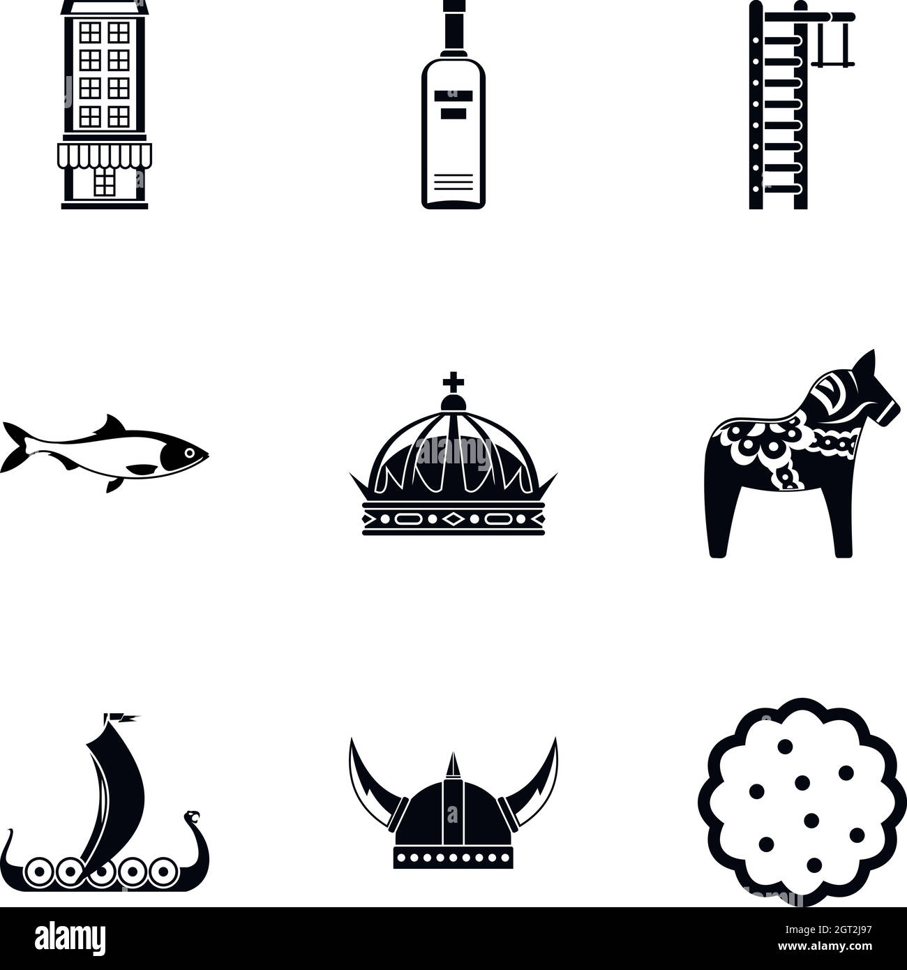 Tourism in Sweden icons set, simple style Stock Vector Image & Art - Alamy