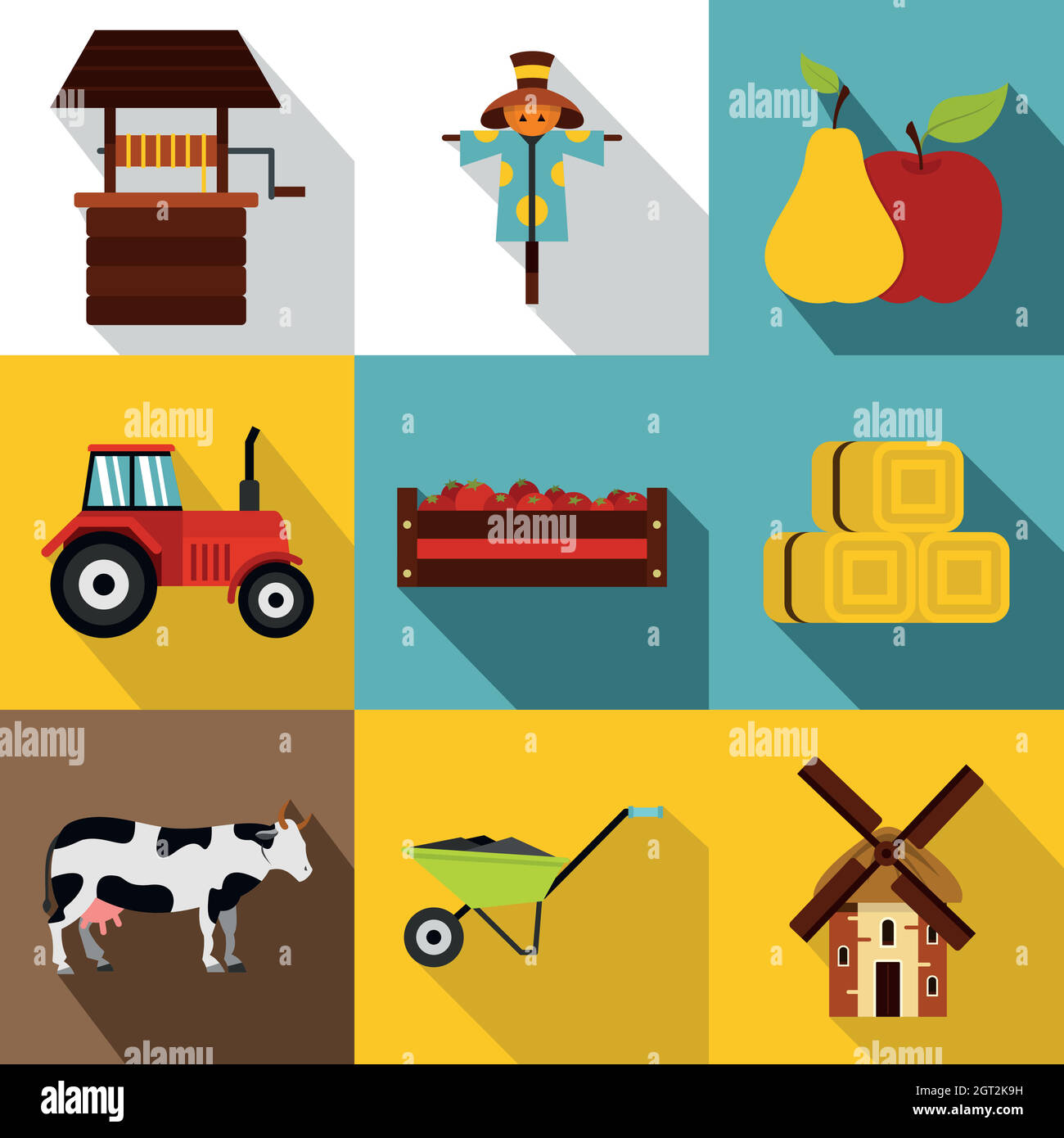 Ranch icons set, flat style Stock Vector Image & Art - Alamy