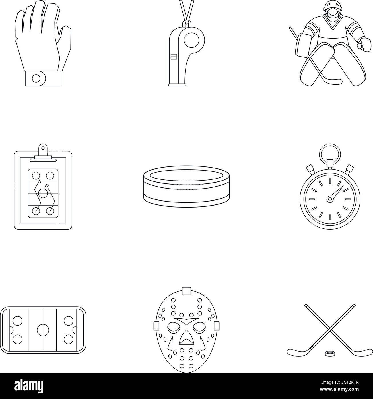 Canadian hockey icons set, outline style Stock Vector Image & Art - Alamy