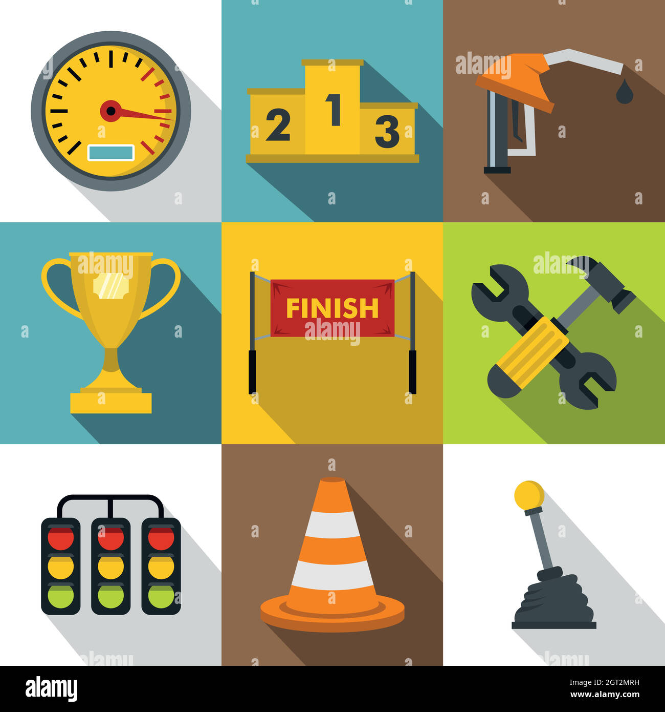 Race icons set, flat style Stock Vector Image & Art - Alamy