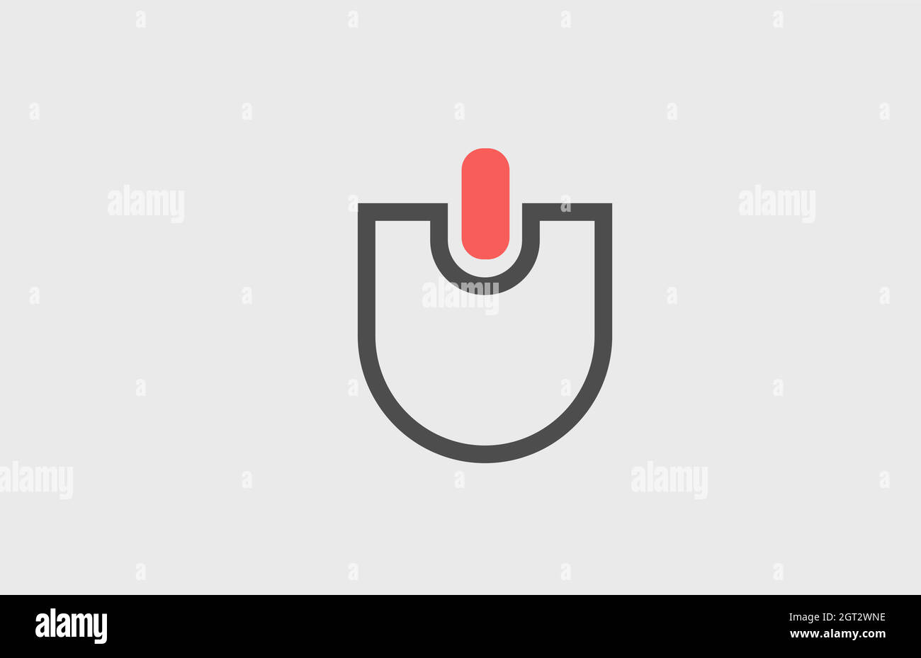 grey pink U alphabet letter logo icon. Geometric design for company ...
