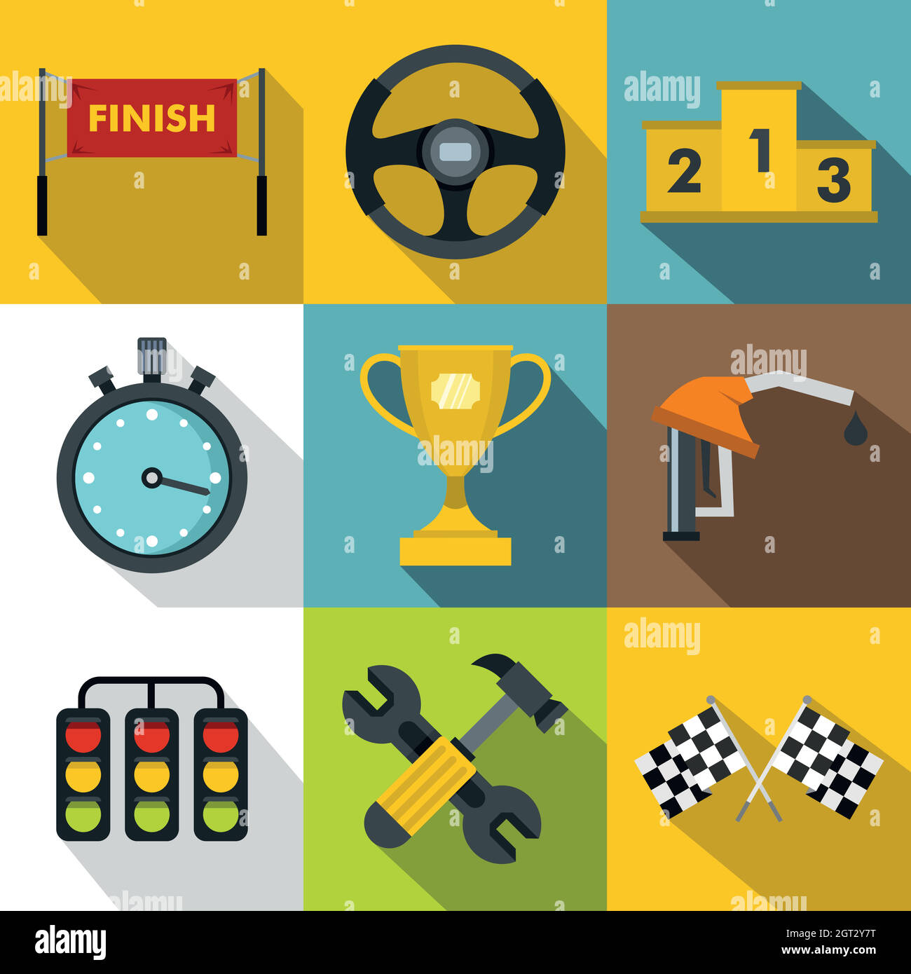 Machine race icons set, flat style Stock Vector Image & Art - Alamy