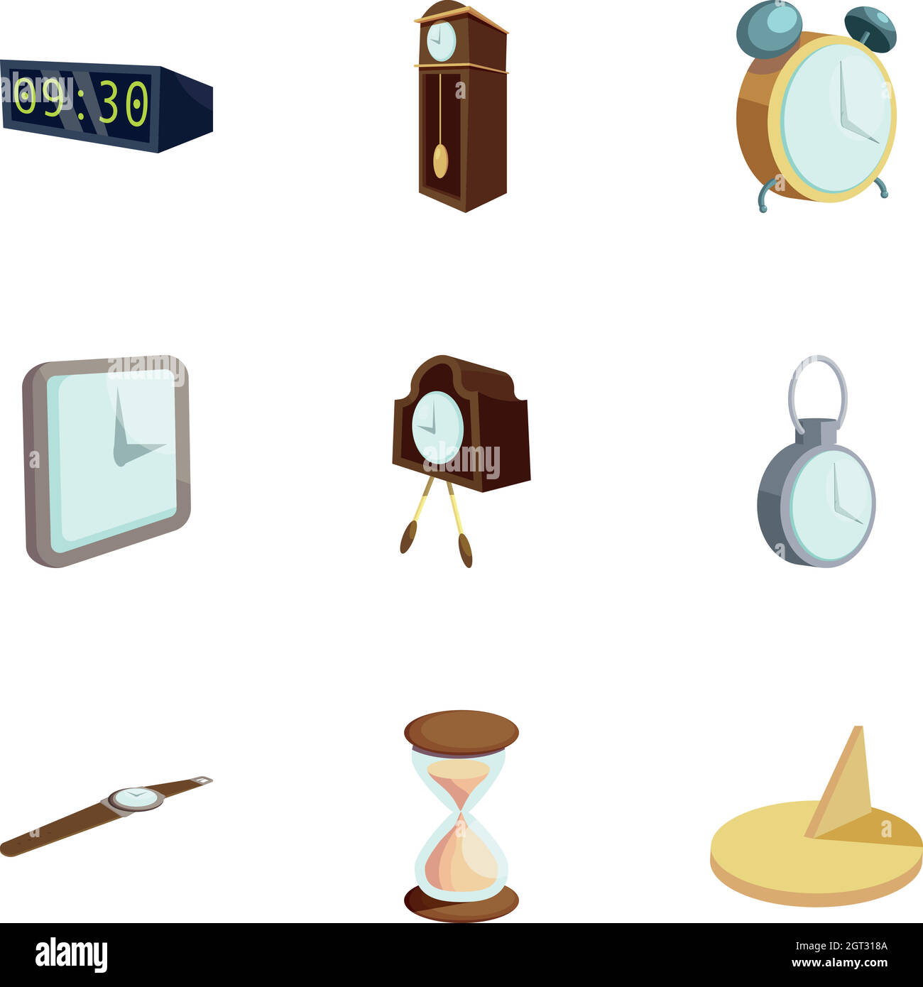 Time icons set, cartoon style Stock Vector Image & Art - Alamy