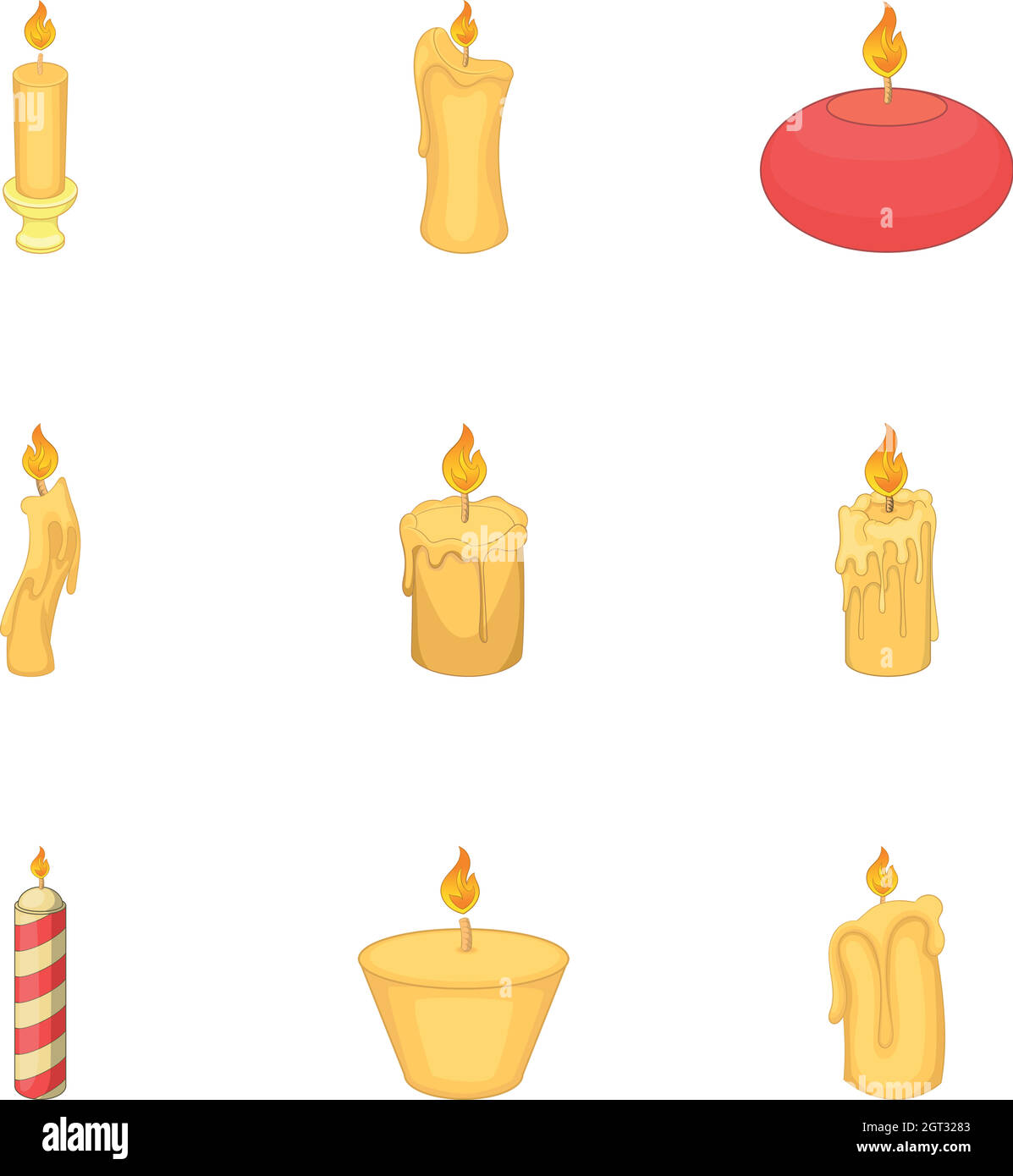 Candles in different shapes icons set Stock Vector Image & Art Alamy