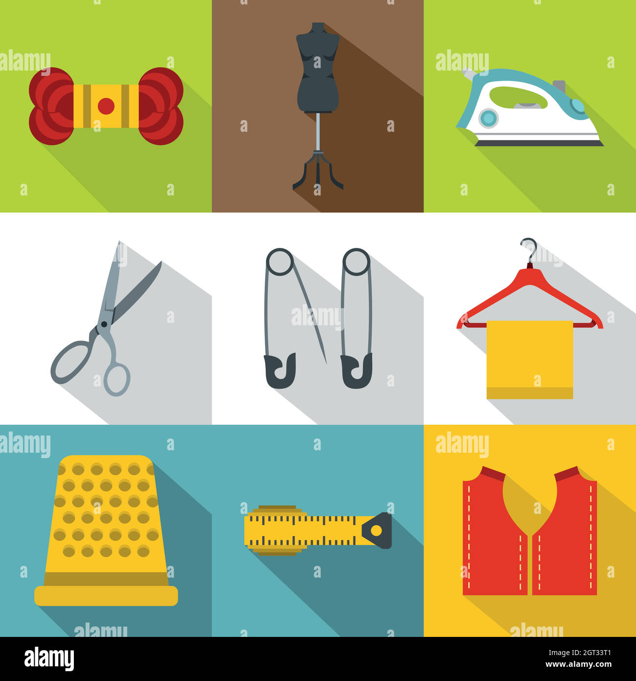 Range of tools for dressmakers icons set Stock Vector Image & Art - Alamy