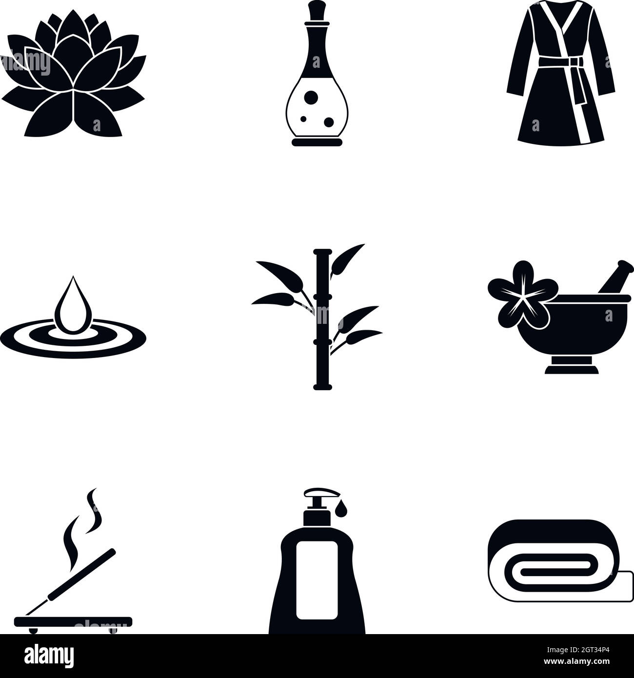 Relaxation icons set, simple style Stock Vector