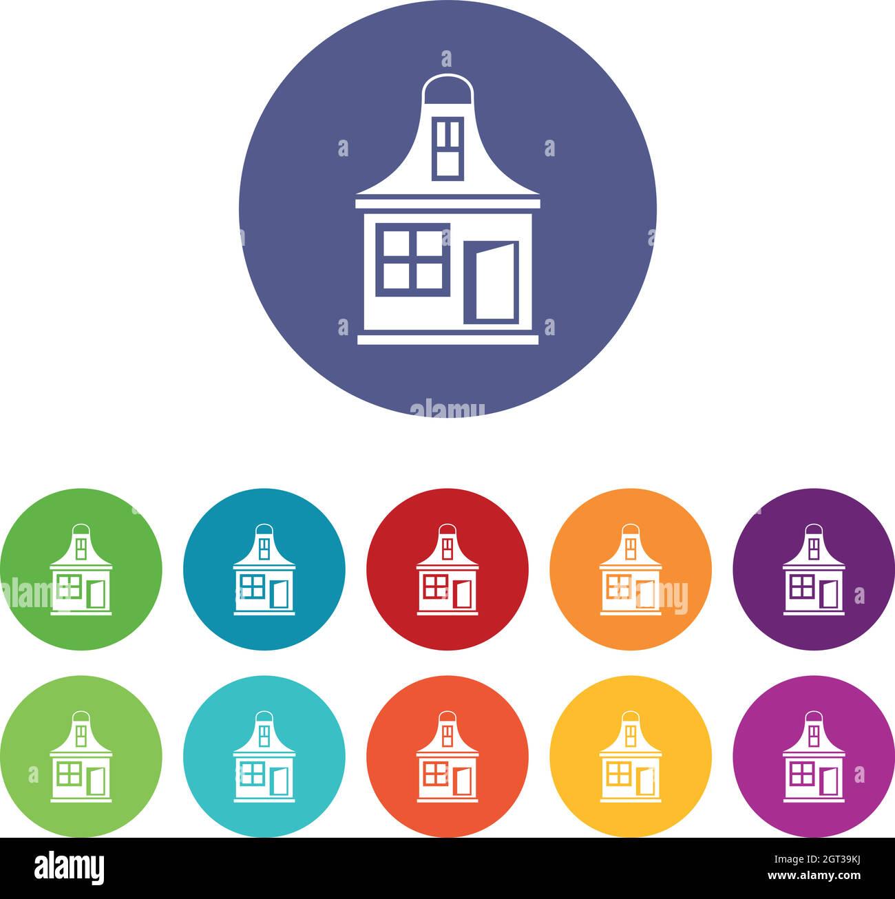 Small house set icons Stock Vector Image & Art - Alamy