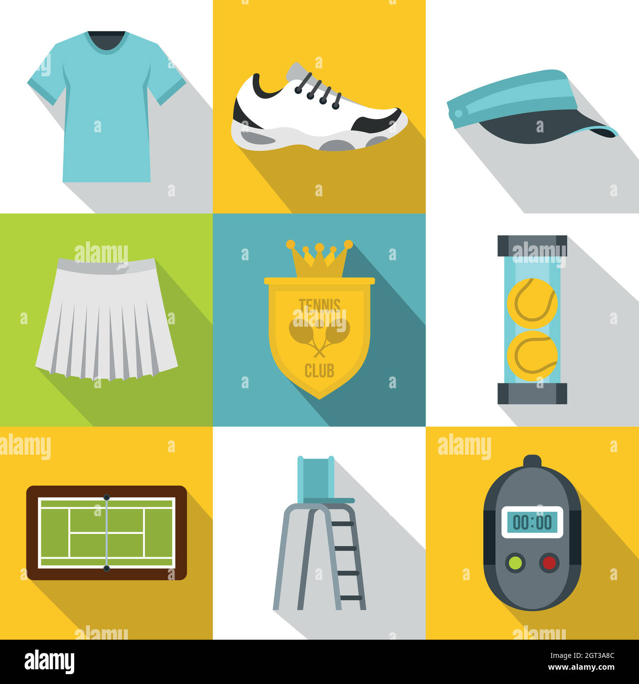 Big tennis icons set, flat style Stock Vector Image & Art - Alamy