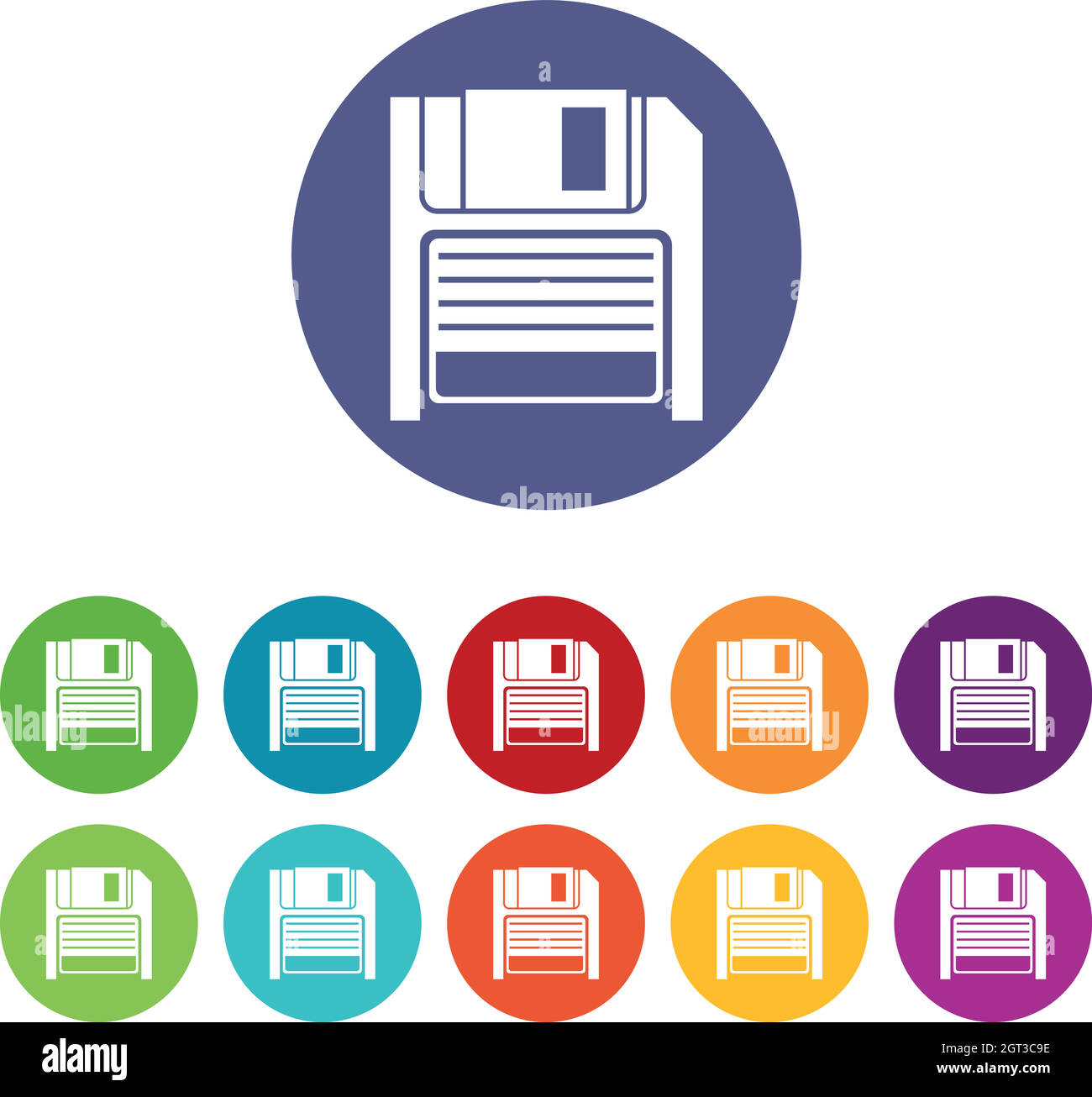 Magnetic diskette set icons Stock Vector